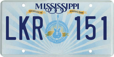 MS license plate LKR151