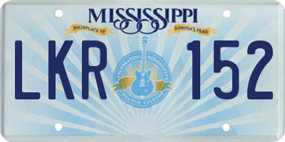 MS license plate LKR152
