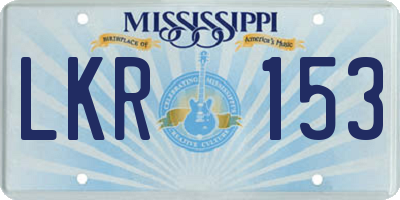MS license plate LKR153
