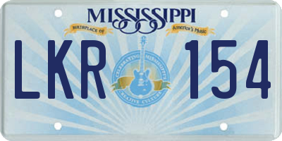 MS license plate LKR154