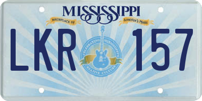 MS license plate LKR157