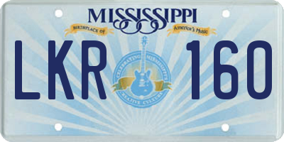 MS license plate LKR160