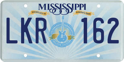 MS license plate LKR162