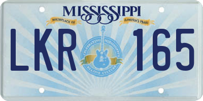 MS license plate LKR165
