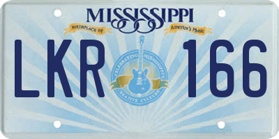 MS license plate LKR166