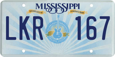 MS license plate LKR167
