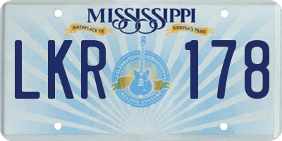 MS license plate LKR178