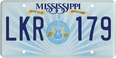 MS license plate LKR179