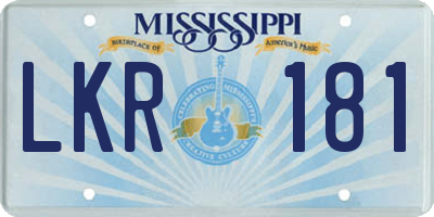 MS license plate LKR181