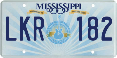 MS license plate LKR182