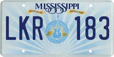 MS license plate LKR183