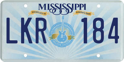 MS license plate LKR184