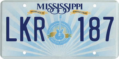 MS license plate LKR187