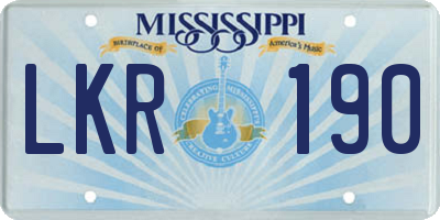 MS license plate LKR190
