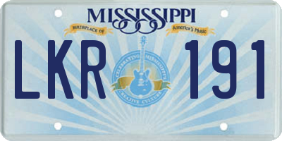 MS license plate LKR191