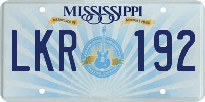MS license plate LKR192