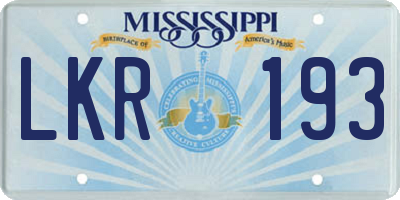 MS license plate LKR193