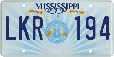 MS license plate LKR194