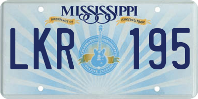 MS license plate LKR195