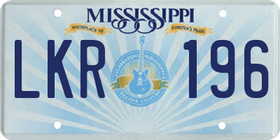 MS license plate LKR196