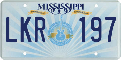 MS license plate LKR197