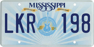 MS license plate LKR198