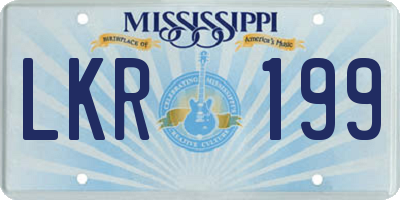 MS license plate LKR199