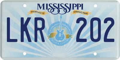 MS license plate LKR202