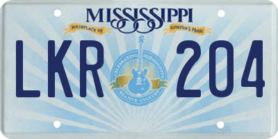 MS license plate LKR204