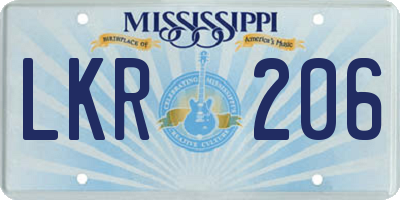 MS license plate LKR206