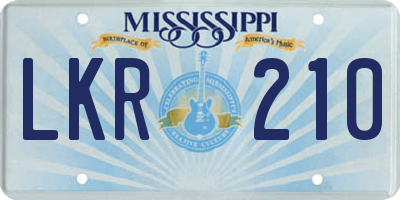 MS license plate LKR210