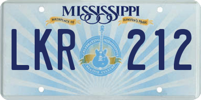 MS license plate LKR212