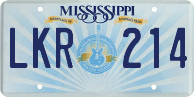 MS license plate LKR214
