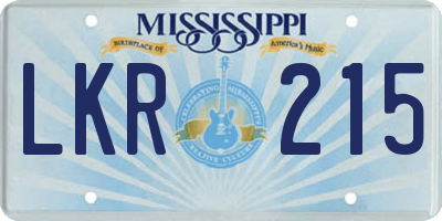 MS license plate LKR215