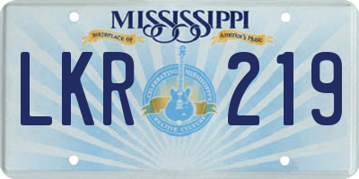 MS license plate LKR219