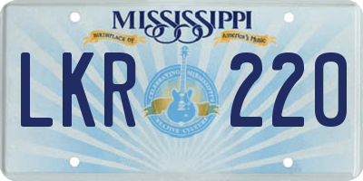 MS license plate LKR220