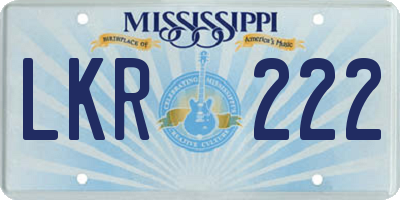 MS license plate LKR222