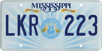 MS license plate LKR223