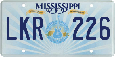 MS license plate LKR226
