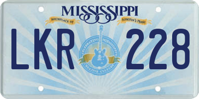 MS license plate LKR228