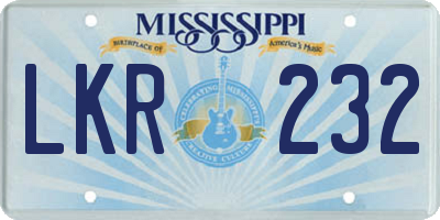 MS license plate LKR232
