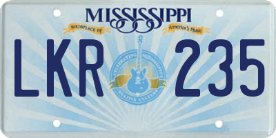 MS license plate LKR235