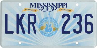 MS license plate LKR236