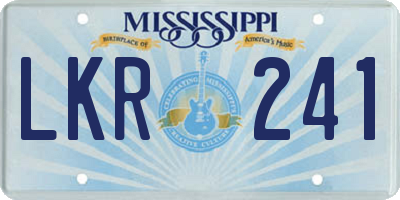 MS license plate LKR241