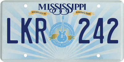 MS license plate LKR242