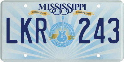 MS license plate LKR243