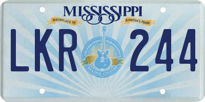 MS license plate LKR244