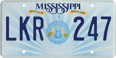 MS license plate LKR247