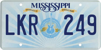 MS license plate LKR249