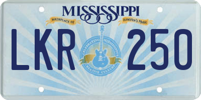 MS license plate LKR250